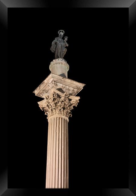 Column of Peace in Rome at Night Framed Print by Artur Bogacki