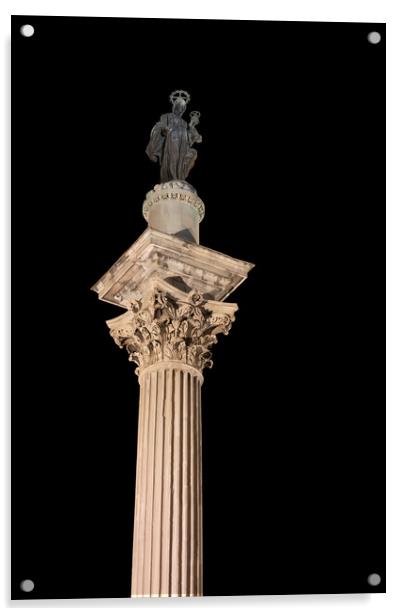 Column of Peace in Rome at Night Acrylic by Artur Bogacki