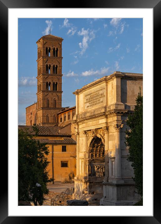 Arch of Titus at Sunset in Rome Framed Mounted Print by Artur Bogacki