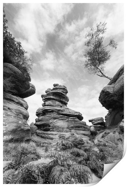 Brimham in monochrome Print by Mark Godden