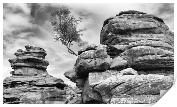 Brimham in monochrome Print by Mark Godden