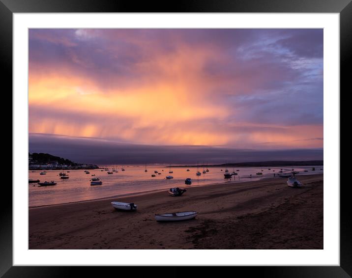 Boats moored between Instow and Appledore Framed Mounted Print by Tony Twyman