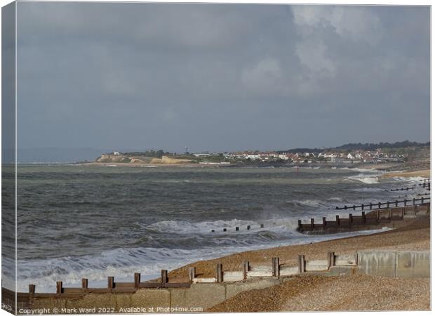 Galley Hill across a September sea. Canvas Print by Mark Ward