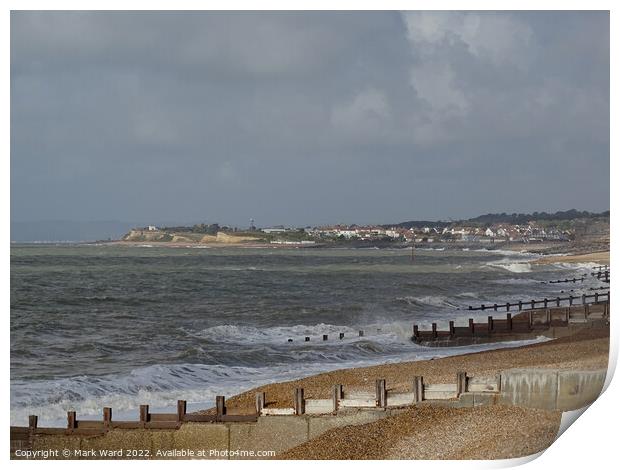 Galley Hill across a September sea. Print by Mark Ward