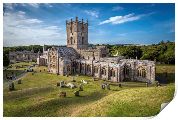 St Davids Cathedral Print by Leighton Collins