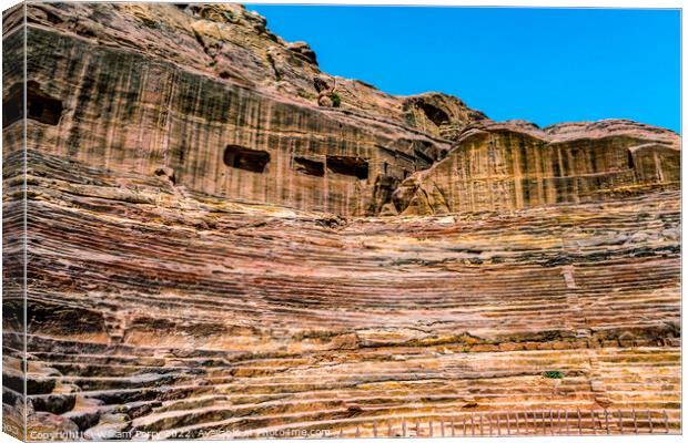 Red Carved Amphitheater Petra Jordan  Canvas Print by William Perry