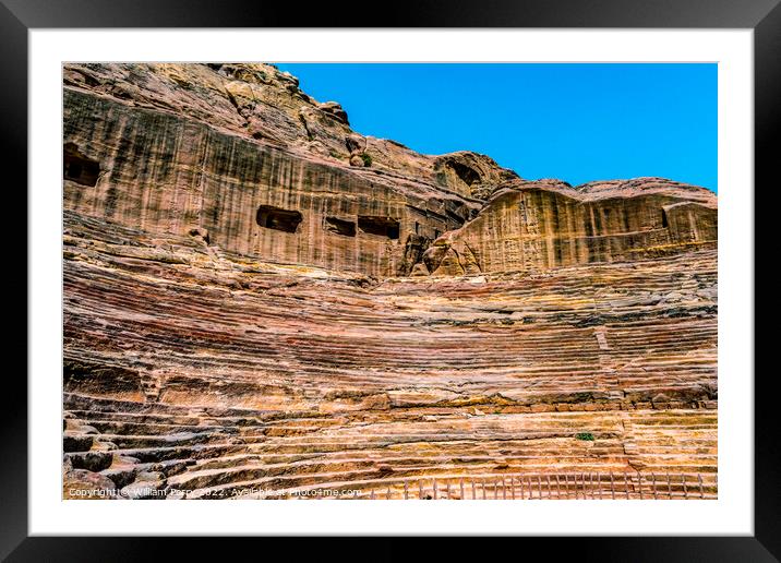 Red Carved Amphitheater Petra Jordan  Framed Mounted Print by William Perry