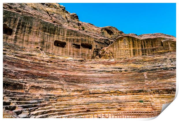 Red Carved Amphitheater Petra Jordan  Print by William Perry