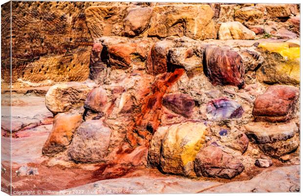 Colorful Rocks Amphitheater Petra Jordan  Canvas Print by William Perry