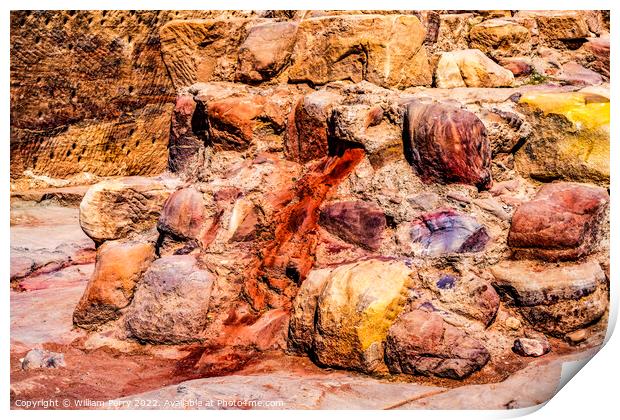 Colorful Rocks Amphitheater Petra Jordan  Print by William Perry