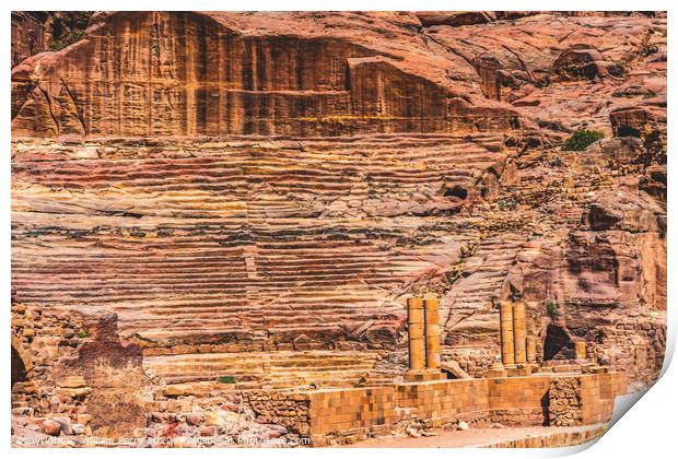 Red Carved Amphitheater Petra Jordan  Print by William Perry