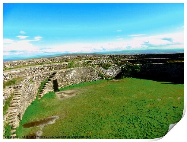 Walls of Grianan of Aileach Print by Stephanie Moore