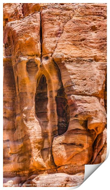 Red Yellow Rock Formation Petra Jordan Print by William Perry