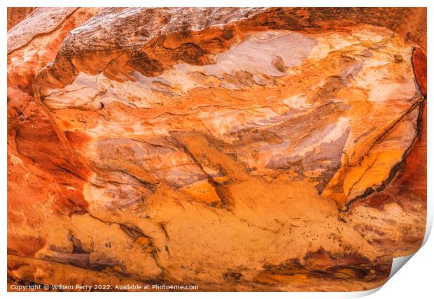 Colorful Canyon Wall Outer Siq Petra Jordan Print by William Perry