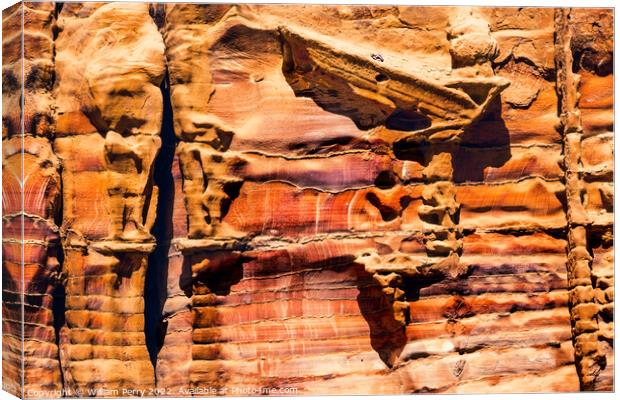 Rose Red Rock Tomb Street of Facades Petra Jordan  Canvas Print by William Perry