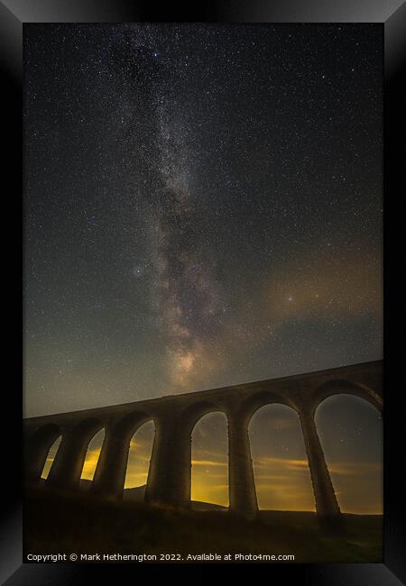 Milky Way over Ribblehead Viaduct in Yorkshire Framed Print by Mark Hetherington