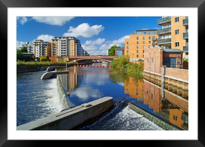 Crown Point Bridge & River Aire in Leeds  Framed Mounted Print by Darren Galpin