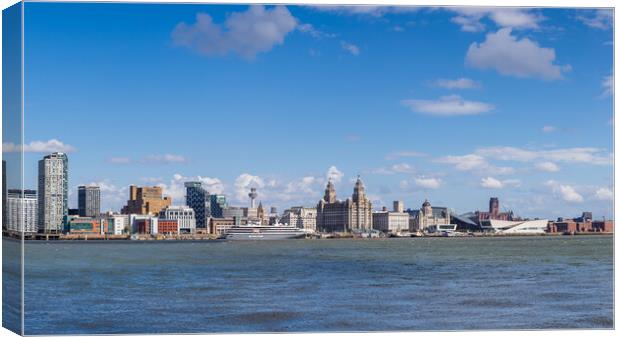 World Voyager cruise ship on the Liverpool waterfront Canvas Print by Jason Wells
