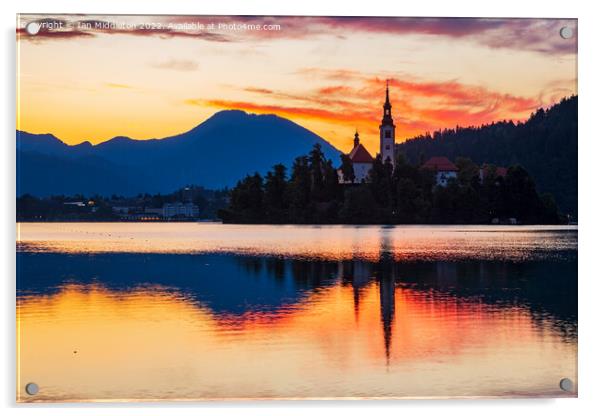 Lake Bled and the Island church Acrylic by Ian Middleton