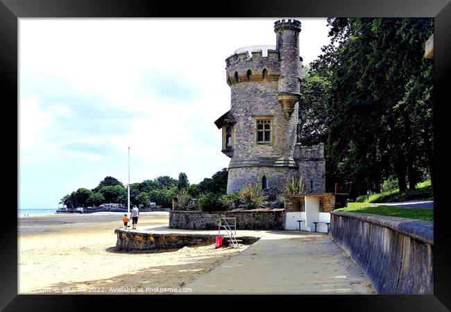 The Majestic Appley Tower Overlooks Ryde Beach Framed Print by john hill
