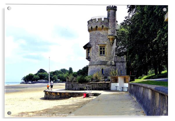 The Majestic Appley Tower Overlooks Ryde Beach Acrylic by john hill