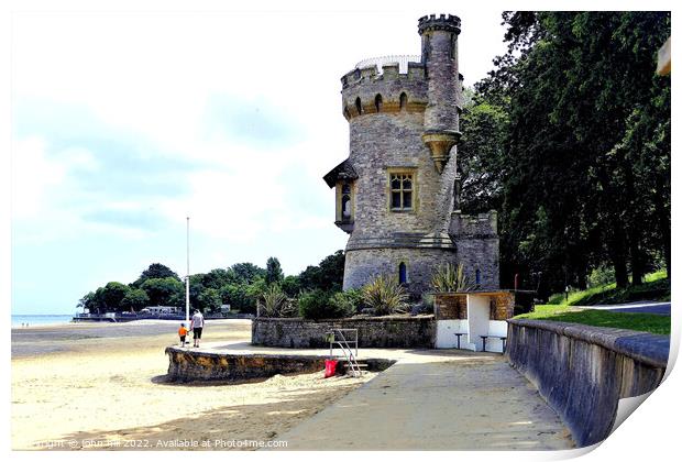 The Majestic Appley Tower Overlooks Ryde Beach Print by john hill