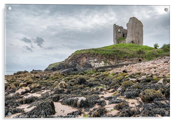 The remains of Minard Castle from Minard Beach, County Kerry, Ireland Acrylic by Dave Collins