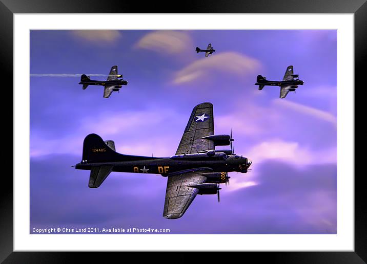 US Army Air Corps B17G Flying Fortress Framed Mounted Print by Chris Lord