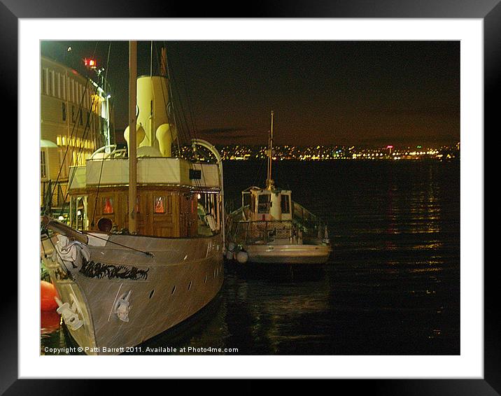 San Diego Boat  and Coronado Island Framed Mounted Print by Patti Barrett