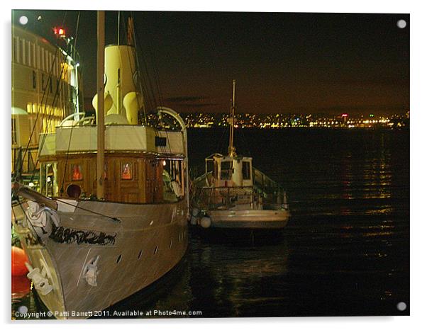 San Diego Boat  and Coronado Island Acrylic by Patti Barrett