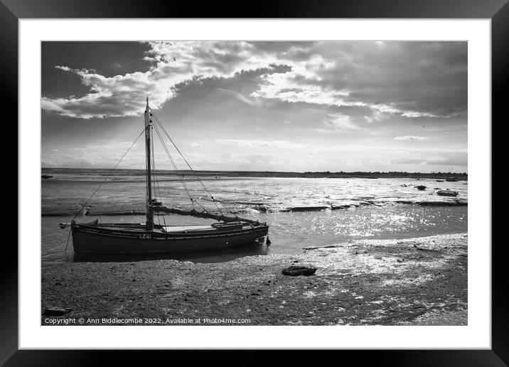 Trapped in the creek at Leigh on sea Framed Mounted Print by Ann Biddlecombe