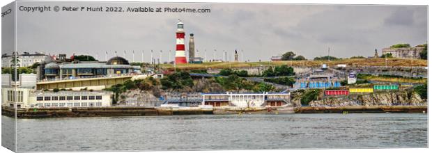 Plymouth Hoe And Smeaton's Tower Canvas Print by Peter F Hunt