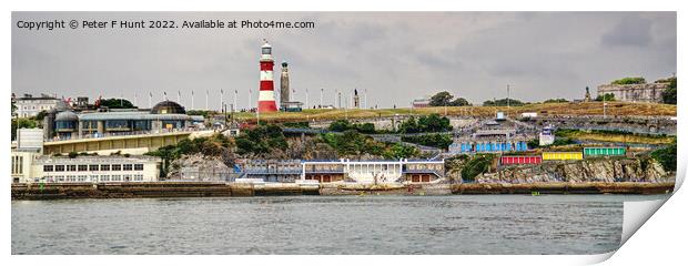 Plymouth Hoe And Smeaton's Tower Print by Peter F Hunt