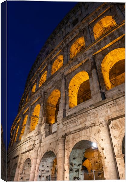 The Colosseum By Night In Rome Canvas Print by Artur Bogacki