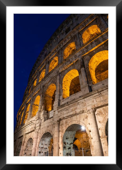 The Colosseum By Night In Rome Framed Mounted Print by Artur Bogacki