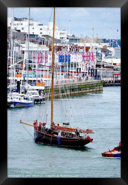 Cowes Yacht Haven Isle of Wight (portrait) Framed Print by john hill