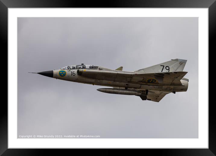 Saab Draaken Framed Mounted Print by Mike Grundy