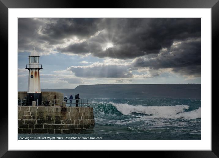 St Ives Stormy Weather Framed Mounted Print by Stuart Wyatt