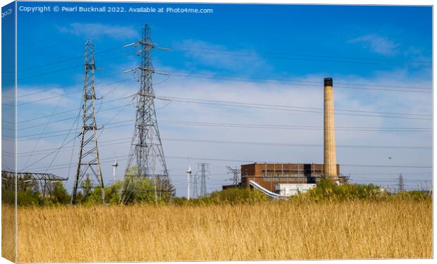 Uskmouth B Power Station Newport Canvas Print by Pearl Bucknall