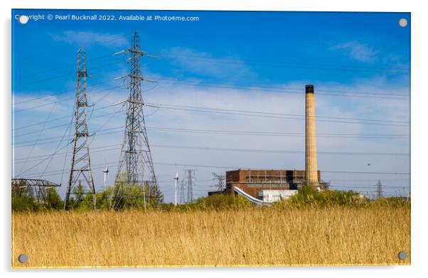 Uskmouth B Power Station Newport Acrylic by Pearl Bucknall