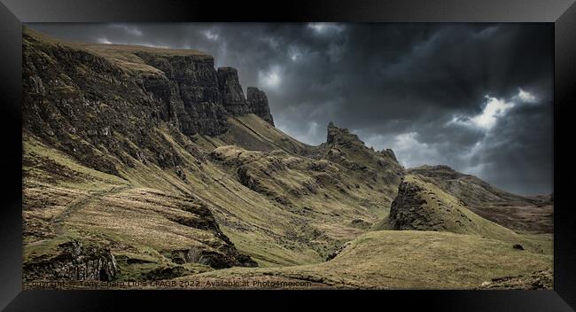 A STORM APPROACHES - The Quiraing, Isle of Skye Framed Print by Tony Sharp LRPS CPAGB