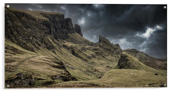A STORM APPROACHES - The Quiraing, Isle of Skye Acrylic by Tony Sharp LRPS CPAGB