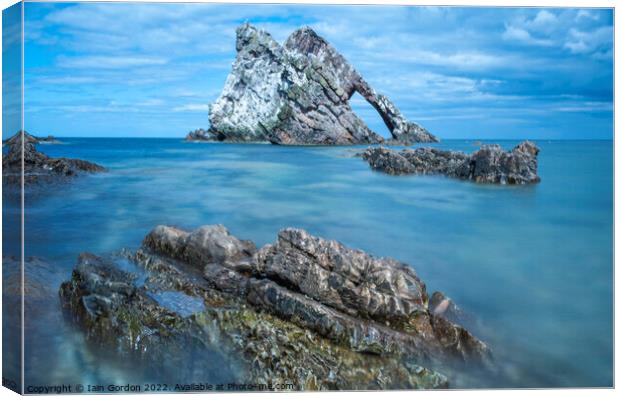 Bow Fiddle Rock Portknockie - Long Exposure North East Coast Scotland Canvas Print by Iain Gordon