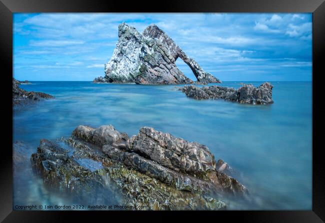 Bow Fiddle Rock Portknockie - Long Exposure North East Coast Scotland Framed Print by Iain Gordon