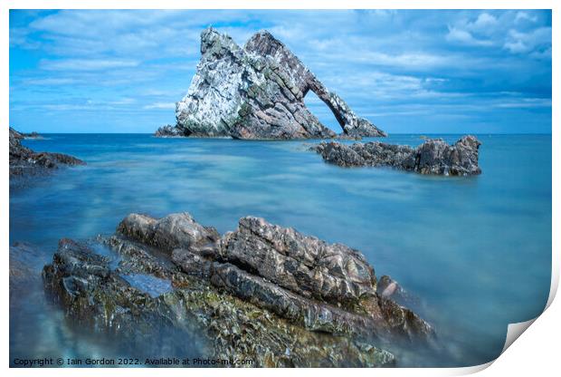 Bow Fiddle Rock Portknockie - Long Exposure North East Coast Scotland Print by Iain Gordon