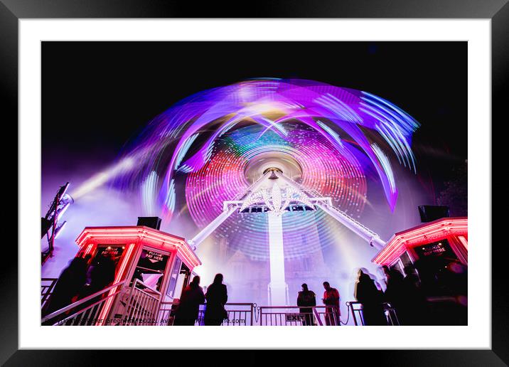Heart Stopping & Awesome 'Air' Ride At The Annual Street Fair In Framed Mounted Print by Peter Greenway