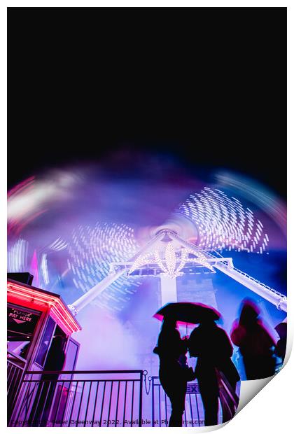 Heart Stopping & Awesome 'Air' Ride At The Annual Street Fair In Print by Peter Greenway
