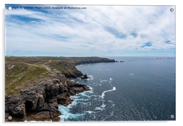 Lands End from Sennen Cove Acrylic by Graham Moore