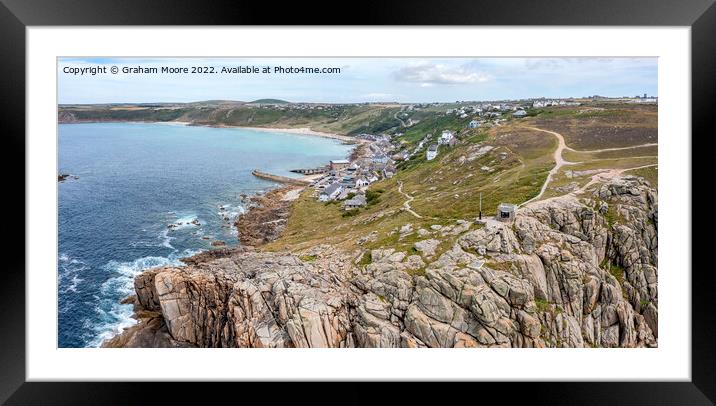 Sennen Cove panorama Framed Mounted Print by Graham Moore