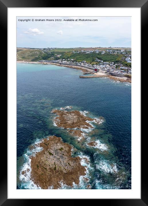 Sennen Cove from offshore Framed Mounted Print by Graham Moore